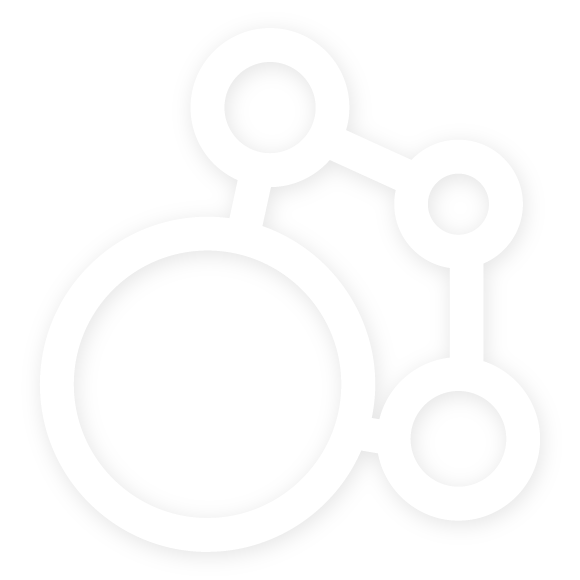 Icono de relaciones entre círculos de diferentes tamaños